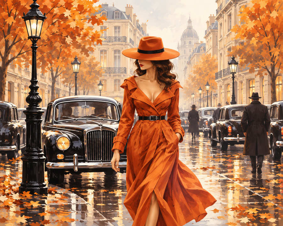 Vintage City Stroll Paint by Numbers Kit