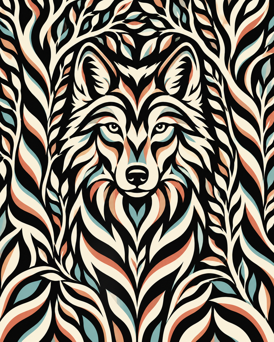 Forest Wolf Paint by Numbers Kit