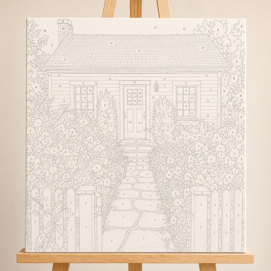 Numbered canvas, unpainted